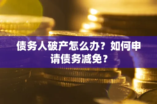 武汉债务人破产怎么办？如何申请债务减免？