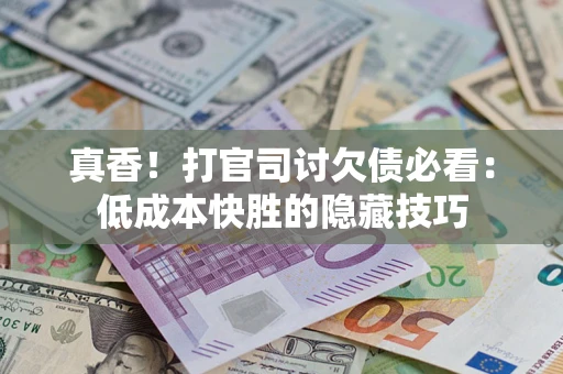 武汉真香！打官司讨欠债必看：低成本快胜的隐藏技巧