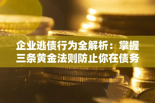 武汉企业逃债行为全解析：掌握三条黄金法则防止你在债务乱局中“踩雷”