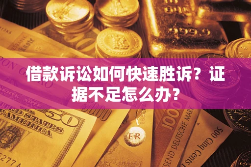武汉借款诉讼如何快速胜诉？证据不足怎么办？